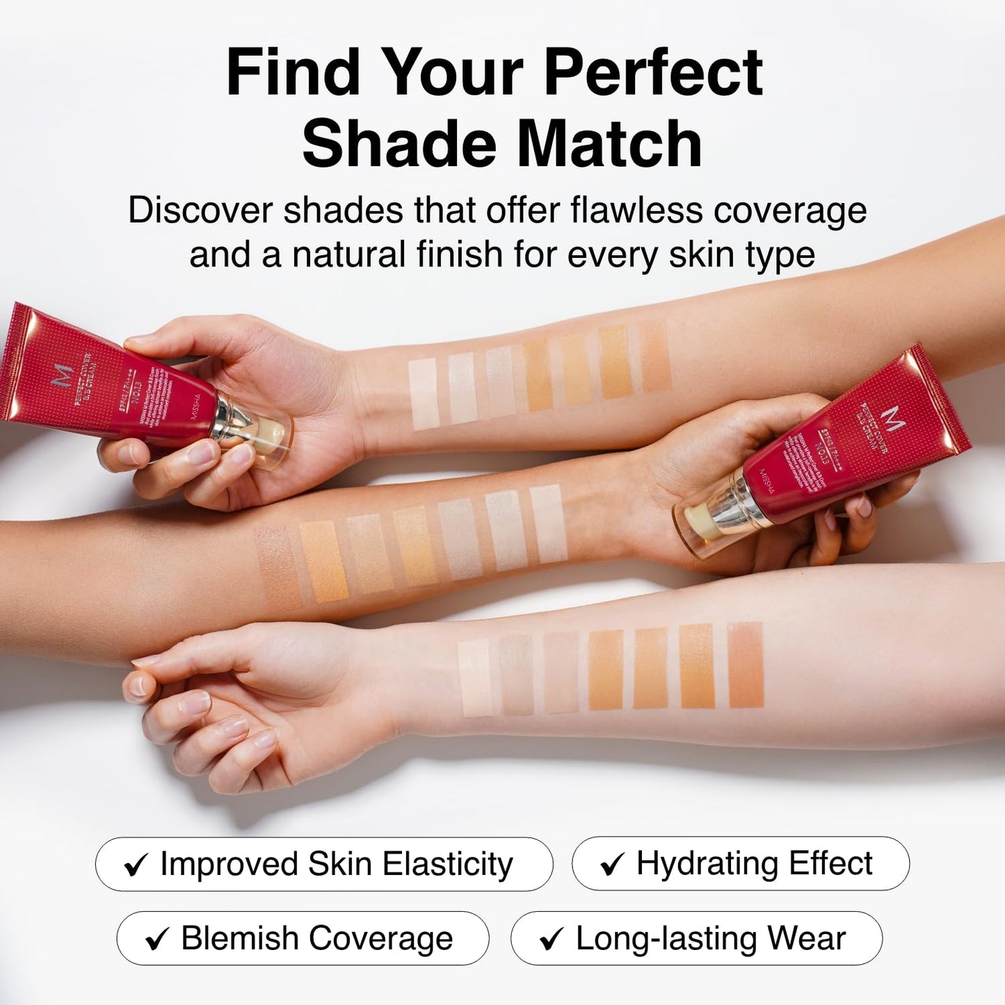 M Perfect Cover BB Cream No.29 Caramel Beige for Medium with Warm Skin Tone SPF 42 PA +++ 1.69 Fl Oz - Tinted Moisturizer for Face with SPF